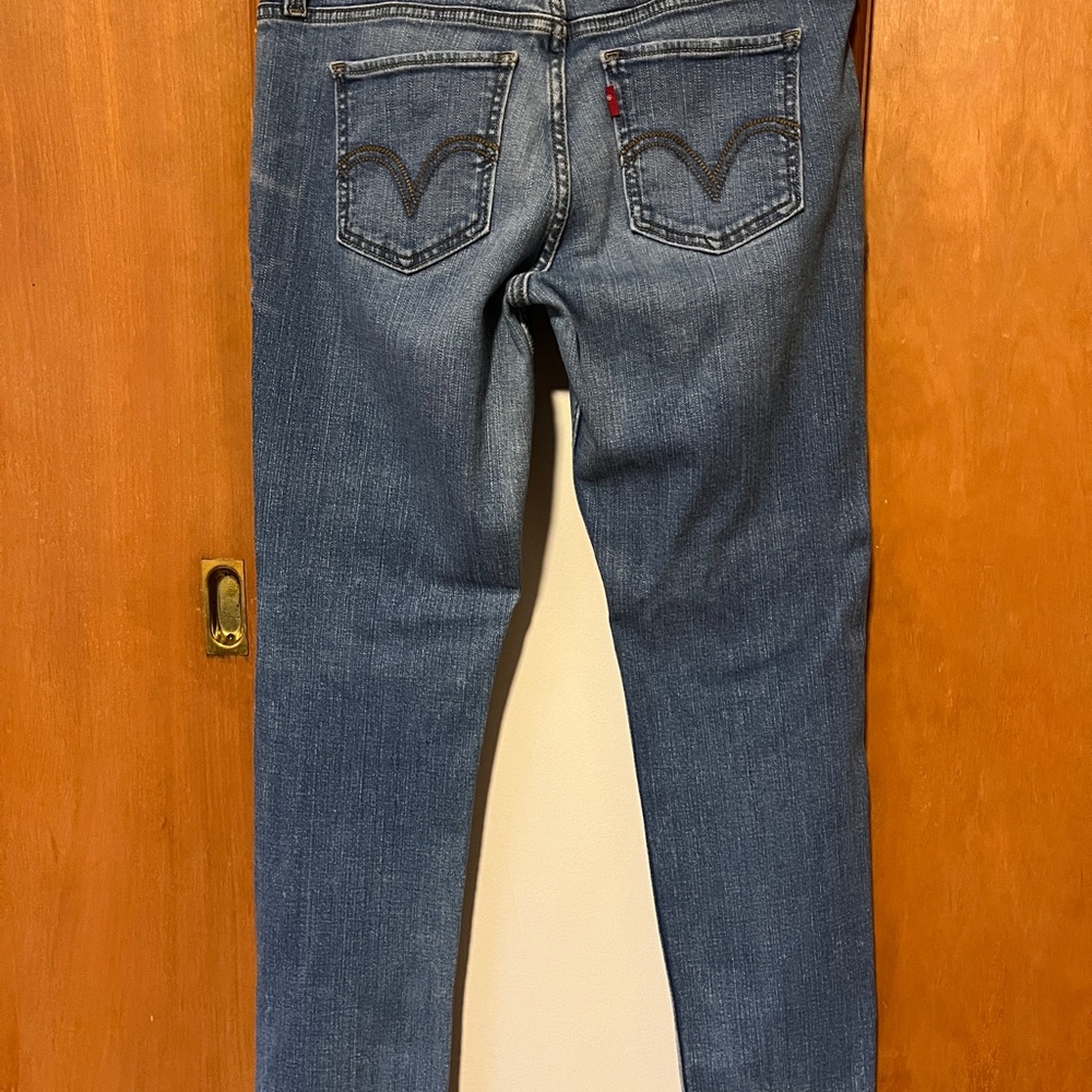 Women’s Levi 524 Too Superlow Blue Denim Jeans Size 9 S/C - Picture 3 of 4